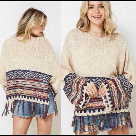 The WANDERER Fringe Detail Sweater - Picture 2 of 3